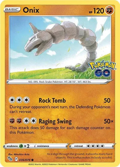 Onix 036/078 · Reverse Holofoil (Pokemon Go)
