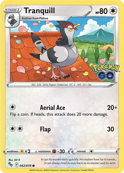 Tranquill 062/078 · Reverse Holofoil (Pokemon Go)