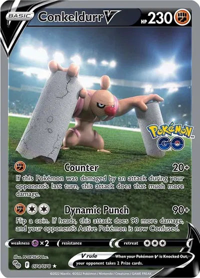 Conkeldurr V (Alternate Full Art) 074/078 (Pokemon Go)