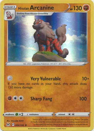 Hisuian Arcanine 084/196 (Lost Origin)