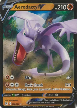 Aerodactyl V Lost Origin Ultra Rare 092/196