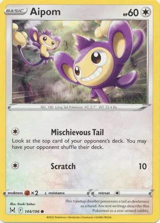 Aipom 144/196 · Normal (Lost Origin)