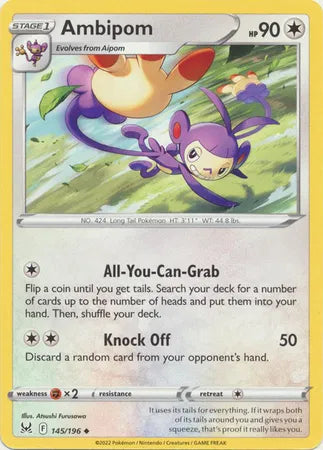 Ambipom 145/196 · Reverse Holofoil (Lost Origin)
