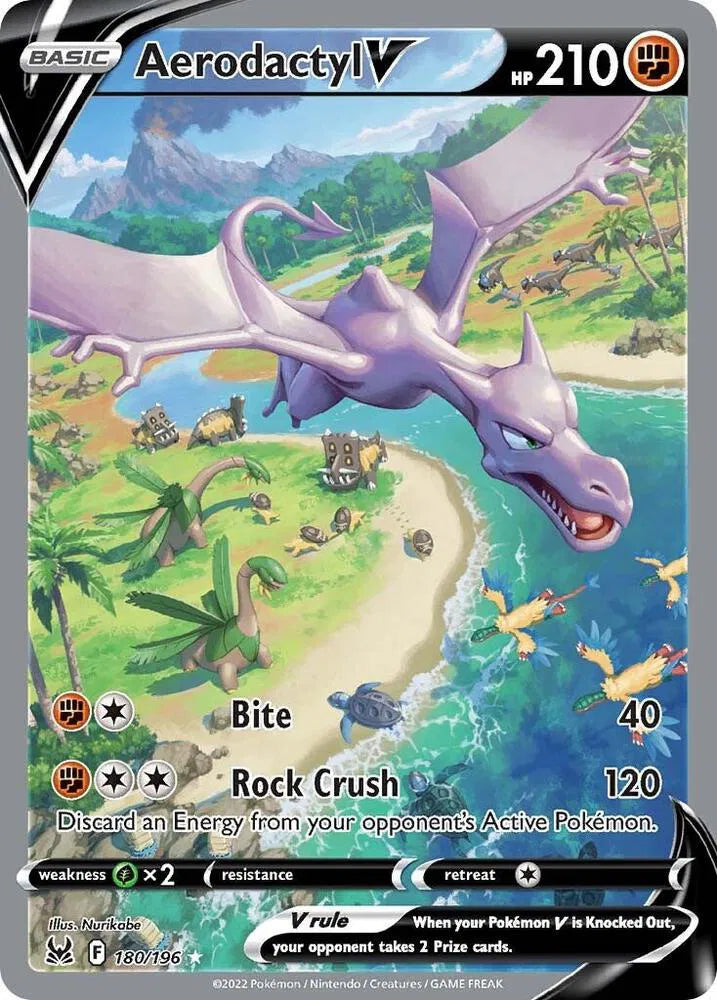 Aerodactyl V (Alternate Full Art) Lost Origin Secret Rare 180/196