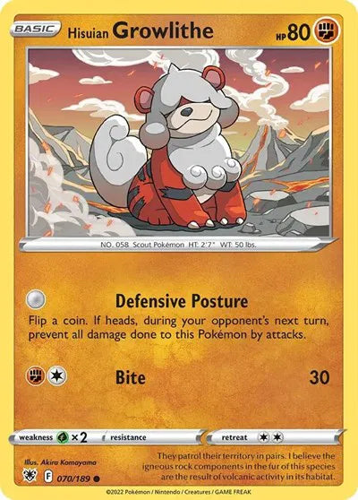 Hisuian Growlithe (Cosmos Holo) 070/189 (Deck Exclusives)