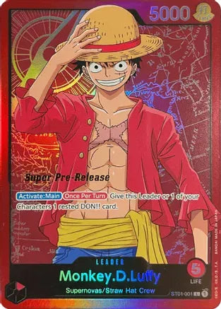 Monkey.D.Luffy (001) ST01-001 (Super Pre-Release Starter Deck 1: Straw Hat Crew) — PSA 10