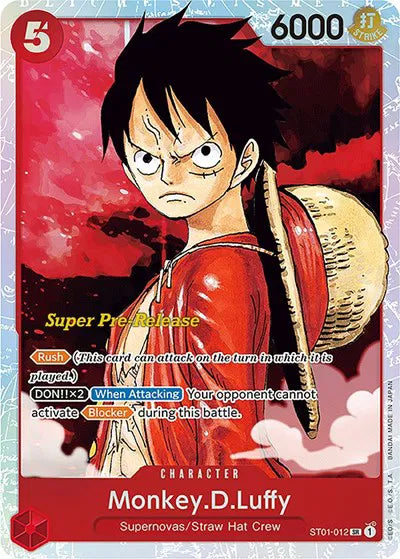 Monkey.D.Luffy (012) ST01-012 (Super Pre-Release Starter Deck 1: Straw Hat Crew) — PSA 10