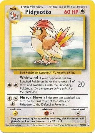 Pidgeotto 22 (Base Set (Unlimited))