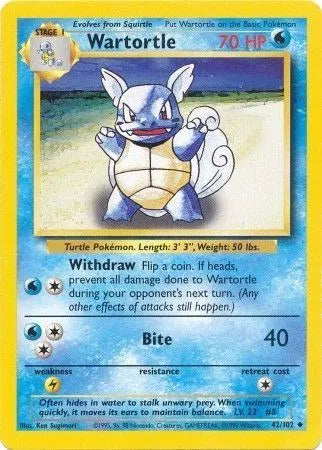 Wartortle 42 (Base Set (Unlimited))
