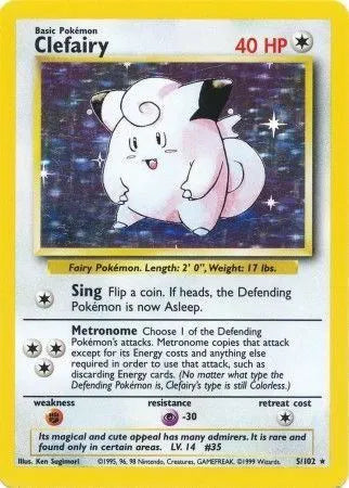 1999 Pokemon Base Set Unlimited Clefairy
