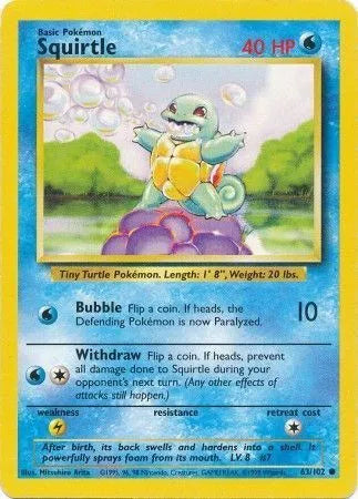 Squirtle 63 (Base Set (Unlimited))