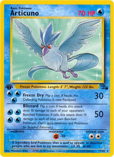 Articuno (17) · 1st Edition (Fossil) Vintage