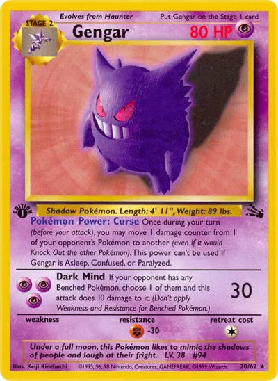 Gengar (20) · 1st Edition (Fossil)