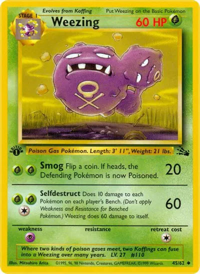 Weezing 45 · 1st Edition (Fossil)