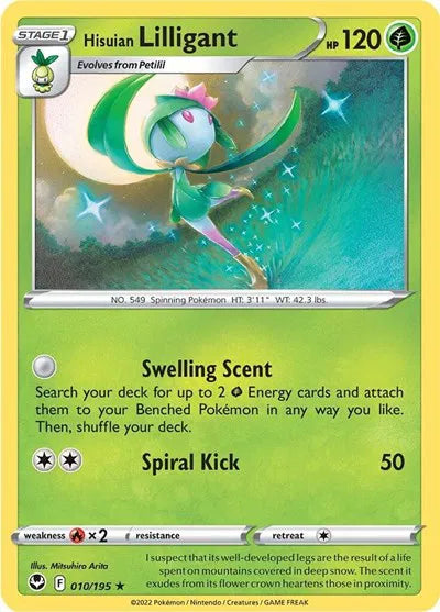Hisuian Lilligant 010/195 · Reverse Holofoil (Silver Tempest)