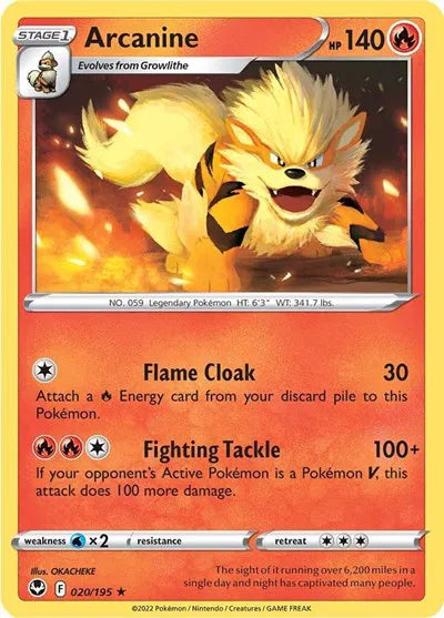 Arcanine 020/195 · Normal (Silver Tempest)
