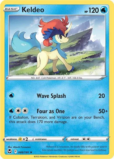 Keldeo 046/195 · Reverse Holofoil (Silver Tempest)