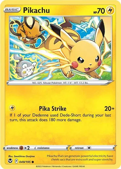 Pikachu 049/195 · Normal (Silver Tempest)