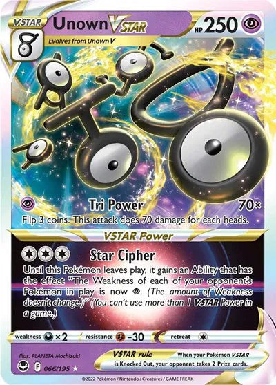 Unown VSTAR 066/195 · Holofoil (Silver Tempest)