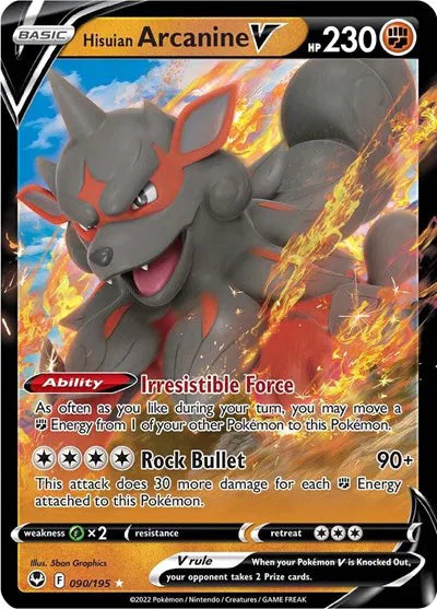 Hisuian Arcanine V 090/195 · Holofoil (Silver Tempest)