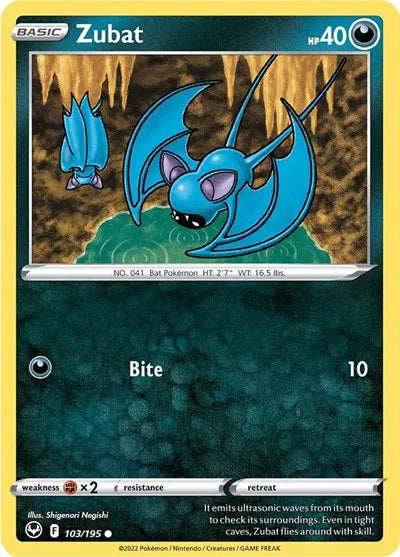 Zubat 103/195 · Reverse Holofoil (Silver Tempest)