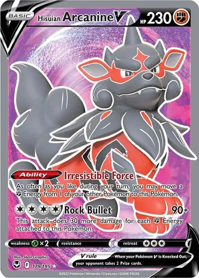 Hisuian Arcanine V (Full Art) 179/195 (Silver Tempest)