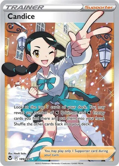 Candice (Full Art) 189/195 · Holofoil (Silver Tempest)