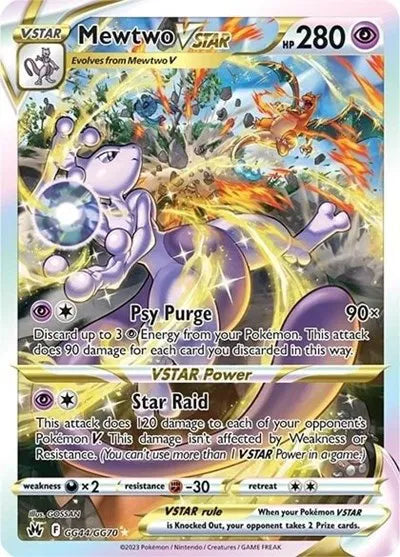 Mewtwo VSTAR GG44/GG70 (Crown Zenith: Galarian Gallery) — PSA 10