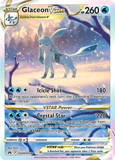 Glaceon VSTAR GG40/GG70 (Crown Zenith: Galarian Gallery) — PSA 10