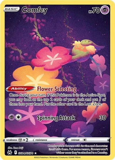 Pokemon Comfey Holo Rare GG14/GG70