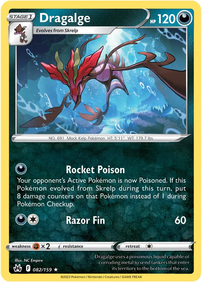 Dragalge 082/159 · Reverse Holofoil (Crown Zenith)