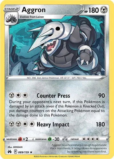 Aggron 089/159 · Reverse Holofoil (Crown Zenith)