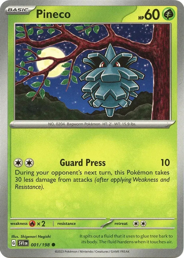 Pineco 001/198 · Reverse Holofoil (Scarlet & Violet Base Set)