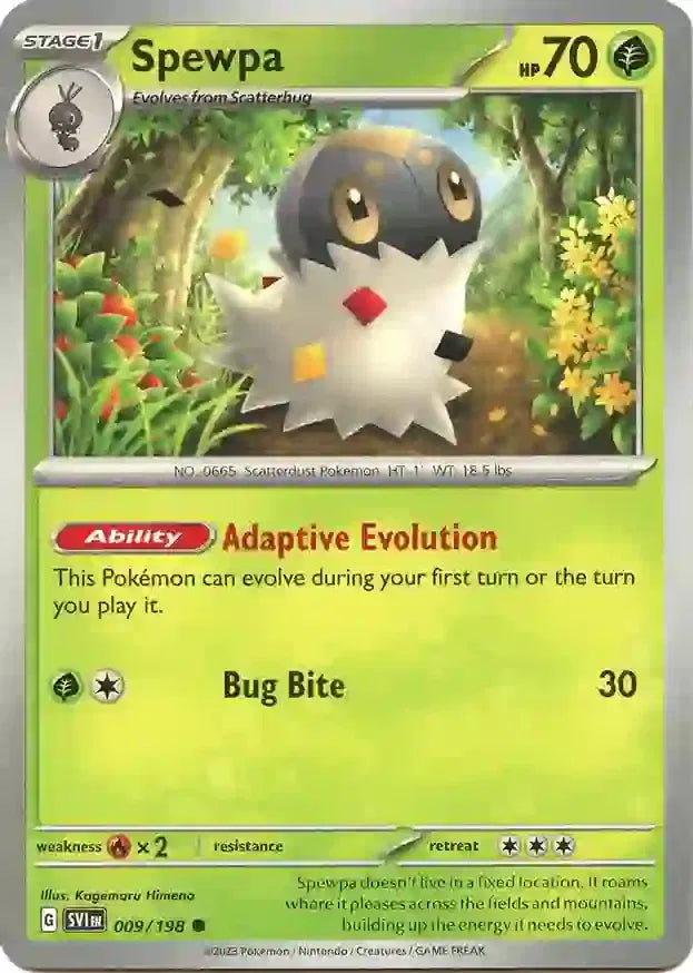 Spewpa 009/198 · Reverse Holofoil (Scarlet & Violet Base Set)