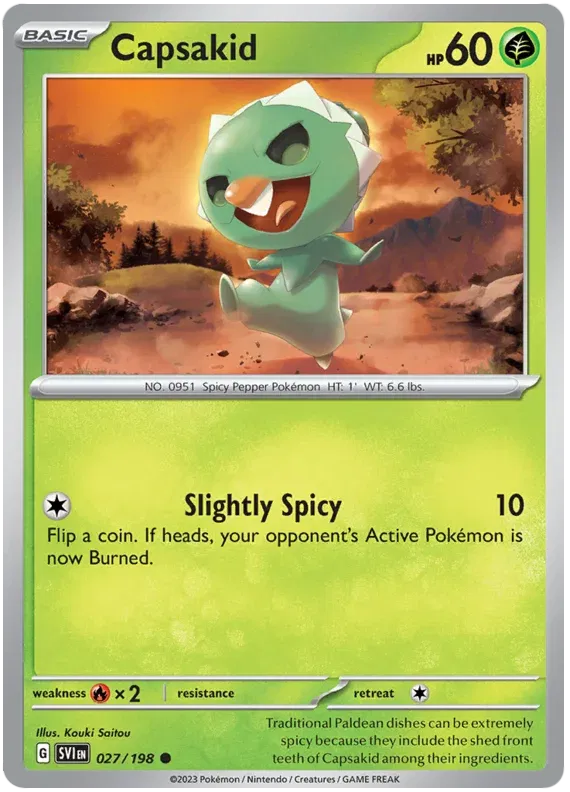 Capsakid 027/198 · Reverse Holofoil (Scarlet & Violet Base Set)