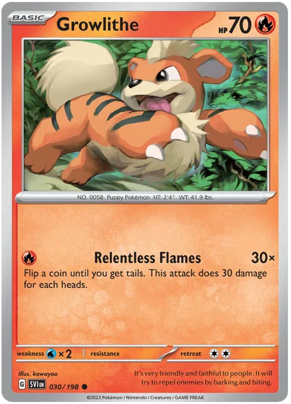 Growlithe 030/198 · Reverse Holofoil (Scarlet & Violet Base Set)