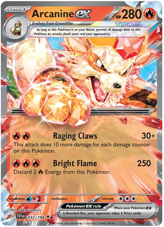Pokémon Arcanine ex Double Rare 032/198
