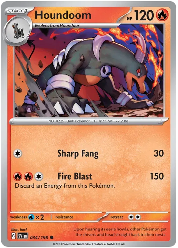 Houndoom 034/198 · Normal (Scarlet & Violet Base Set)