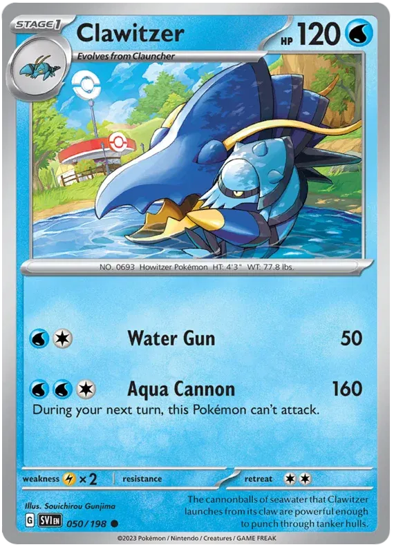 Clawitzer 050/198 · Reverse Holofoil (Scarlet & Violet Base Set)