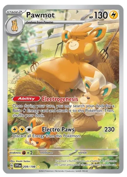 Pokemon Pawmot Illustration Rare 209/198