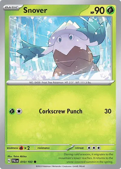 Snover 010/193 · Reverse Holofoil (Paldea Evolved)