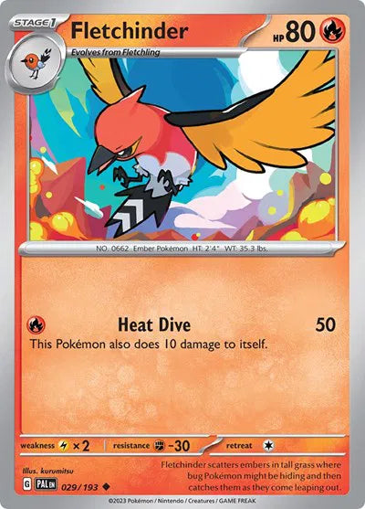 Fletchinder 029/193 · Reverse Holofoil (Paldea Evolved)