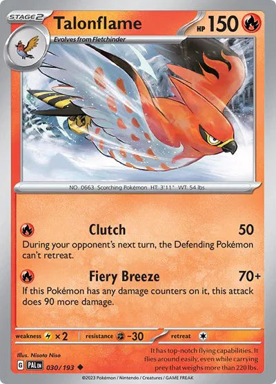 Talonflame 030/193 · Reverse Holofoil (Paldea Evolved)