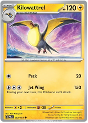 Kilowattrel 082/193 · Reverse Holofoil (Paldea Evolved)