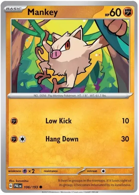 Mankey 106/193 · Normal (Paldea Evolved)