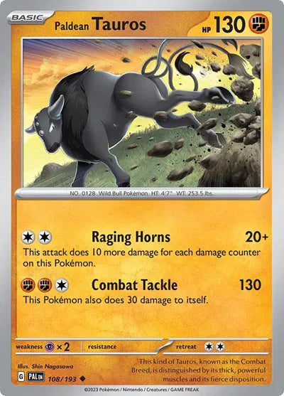 Paldean Tauros 108/193 · Normal (Paldea Evolved)
