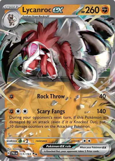 Lycanroc ex 117/193 · Holofoil (Paldea Evolved)