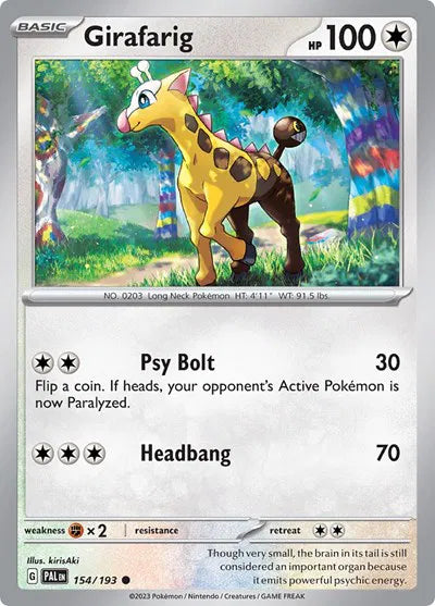Girafarig 154/193 · Reverse Holofoil (Paldea Evolved)