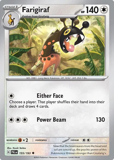 Farigiraf 155/193 · Reverse Holofoil (Paldea Evolved)