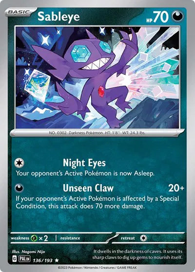 Sableye 136/193 · Reverse Holofoil (Paldea Evolved)